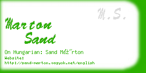 marton sand business card